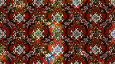 Kahverengi, kırmızı ve siyah renkte çiçekler. Raster illüstrasyonunda çiçek deseni çizimi.