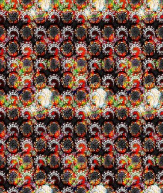 Siyah renkli çiçekler. Çizim çiçek deseni duvar kâğıdı olarak kullanılabilir. Raster illüstrasyonu.