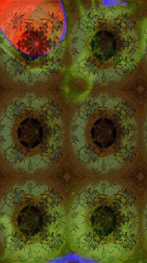 Renkli Bahar Teması eskiz kalıbı. Raster. Düz Çiçek Elementleri Tasarımı.