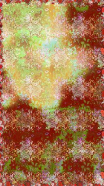 Raster illüstrasyonu. Kahverengi renklerde. Taslak dekoratif arka plan, çiçek mandala. Çiçek..