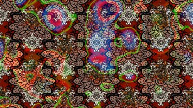 Eskiz arkaplan modeli. Raster illüstrasyonu. Kahverengi yapraklı yabani çiçekler. Suluboya, elle çizilmiş.