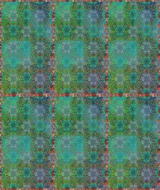 Raster illüstrasyonundaki çiçek desenli çizim. Suluboya tarzında yeşil renkte çiçekler.