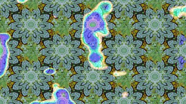 Düz Çiçek Elementleri Tasarımı. Yeşil renkli şirin çiçek deseni. Raster Modaya uygun kumaş deseni. Renkli Bahar Teması çizim şablonu.