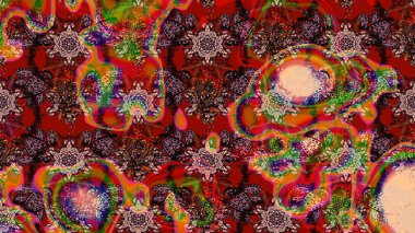 Renkli Bahar Teması eskiz kalıbı. Düz Çiçek Elementleri Tasarımı. Kahverengi, kırmızı ve pembe renklerde çiçekler. Çiçek desenli eskiz, yaz çiçekleri..