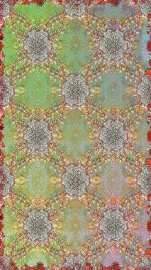 Davetiye ve kartpostal tasarımı için dekoratif çiçek unsurları. Yapraklı kusursuz desen. Tekstil için figür. Poster ya da kapak için arka plan. Sevimli zarif çiçekler Raster illüstrasyonu.