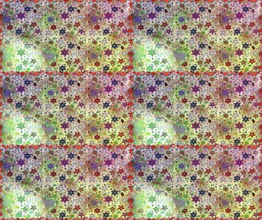 Düz Çiçek Elementleri Tasarımı. Renkli Yaz Temalı Kusursuz Arkaplan. Raster Illustrasyon 'da moda olmayan çiçek deseni. Tarafsız ve bej renkli çiçekler.