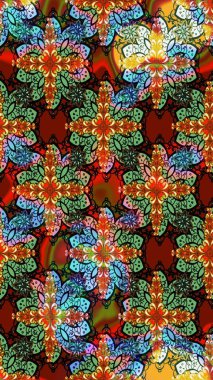 Raster illüstrasyonu. Küçük çiçekli şirin bir desen. Çiçek ve yapraklı çiçek deseni.