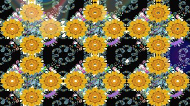 Çiçekler suluboya eskiz deseni. Raster Stili kumaş deseni.