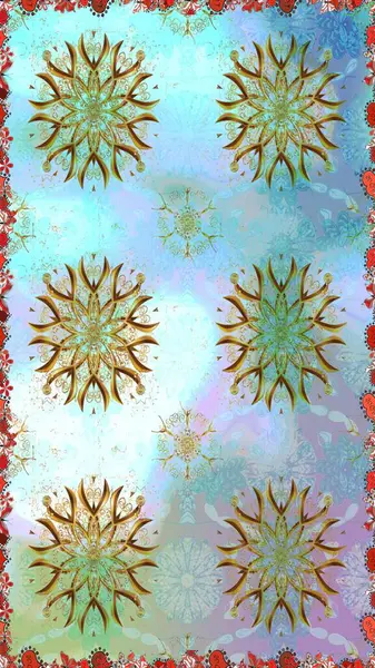 Raster Çiçek İllüstrasyonu güzel tekstil. Tarafsız renklerde etnik çiçeklerle kusursuz bir desen..