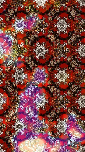 Tekstil, kumaş, kapaklar, duvar kağıtları, baskı, örgü, dekupaj için çiçek arkaplanı. Millefleur 'lar. Küçük kahverengi, kırmızı ve bej renkte güzel bir besin torbası deseni var..