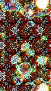 El çizimi çiçek çizimi deseni (fayans). Şirin çiçekli, desenli, gri, kahverengi ve kırmızı renkli bir eskiz deseni. Tekstil için suluboya çizim deseni.