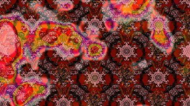 Kıvırcık, parlak örgü. Çiçek çelengi. Raster illüstrasyonu. Eski moda arka plan. Güzel, parlak, pürüzsüz kumaş, tuval. Desen, çizim, çiçek sınırı..