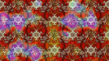 Renkli Bahar Teması eskiz kalıbı. Düz Çiçek Elementleri Tasarımı. Raster Şirin kumaş deseni. Eskiz klasiği.