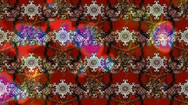 Raster illüstrasyonundaki çiçek desenli çizim. Çiçekler kahverengi, kırmızı ve gri renklerde.