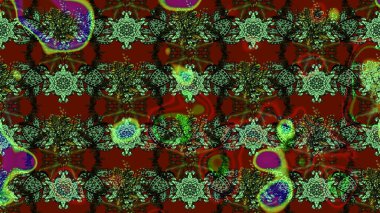 Renkli Bahar Teması eskiz kalıbı. Çiçek deseni. Chichi 'nin kumaş kalıbını çiz. Raster illüstrasyonu. Düz Çiçek Elementleri Tasarımı.