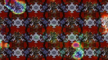 Sevimli çiçek raster deseni. Düz Çiçek Elementleri Tasarımı. Renkli Bahar Teması eskiz kalıbı. Çiçekler kırmızı, kahverengi ve gri renklerde.