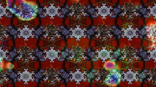 Sevimli çiçek raster deseni. Düz Çiçek Elementleri Tasarımı. Renkli Bahar Teması eskiz kalıbı. Çiçekler kırmızı, kahverengi ve gri renklerde.