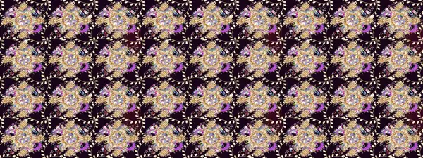 Düz Çiçek Elementleri Tasarımı. Renkli Bahar Teması eskiz kalıbı. Çiçek deseni. Raster çizimi. Güzel kumaş deseni..