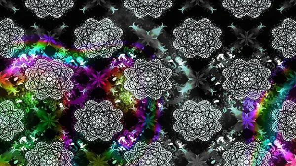 Küçük çiçekteki sevimli çiçek deseni. Robot resim. Raster illüstrasyonu.