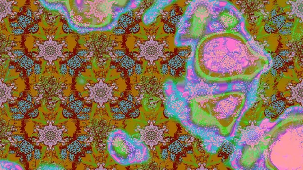 Renkli Bahar Teması eskiz kalıbı. Raster. Düz Çiçek Elementleri Tasarımı.