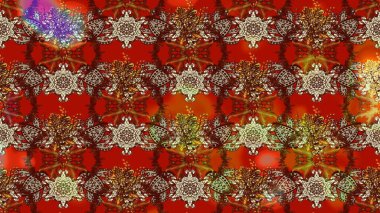 Kahverengi, kırmızı ve bej renkli çiçekler. Raster illüstrasyonu. Çiçek desenli eskiz, vuruşlar, sıçramalar, yaz çiçekleri..