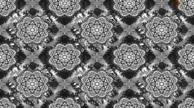 Düz Çiçek Elementleri Tasarımı. Raster Illustrasyon 'daki Çiçek Deseni' nin son moda çizimi. Gri renkli çiçekler. Renkli Yaz Teması çizim şablonu.