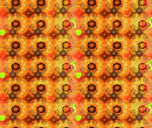 Turuncu renkli çiçekler. Hediye ambalaj kağıdı, tebrik kartları, posterler ve pankart tasarımı. Raster düz çiçek çizim deseni.