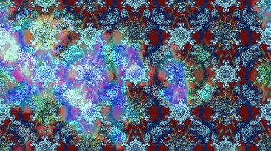 Renkli Yaz Temalı eskiz kalıbı. Düz Çiçek Elementleri Tasarımı. Sevimli çiçek raster deseni. Mavi, nötr ve kırmızı renkte çiçekler.