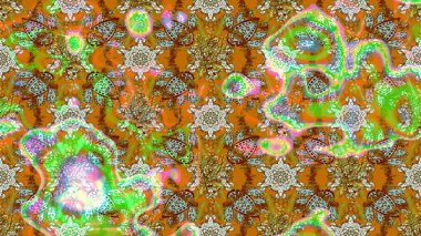 Raster deseni. Küçük çiçekteki sevimli çiçek deseni. Kahverengi, yeşil ve nötr renklerde yaz çiçekleri. Raster illüstrasyonu.