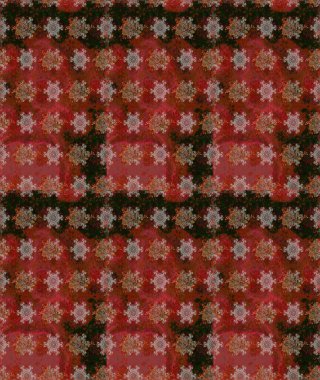 Çiçeksiz desenlerin resmi. Vadinin çiçekleri kahverengi ve kırmızı renklerde.