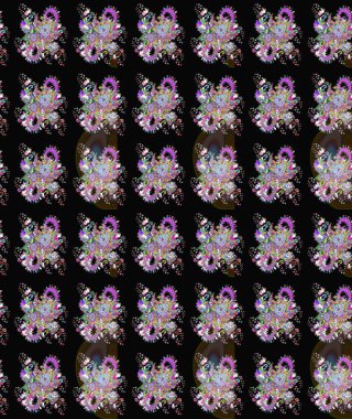 Düz Çiçek Elementleri Tasarımı. Modaya uygun kumaş deseni. Sevimli çiçek raster deseni. Renkli Yaz Teması çizim şablonu.