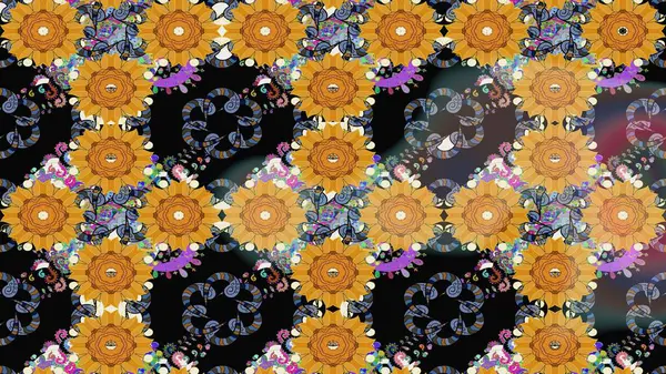 Klasik taslak çizimi. Çiçekli siyah eskiz deseni. Raster Yumuşak kumaş deseni. Raster çiçek izi..