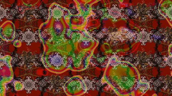 Klasik taslak çizimi. Raster çiçek izi. Çiçek kahverengi, kırmızı ve nötr çizim deseni.