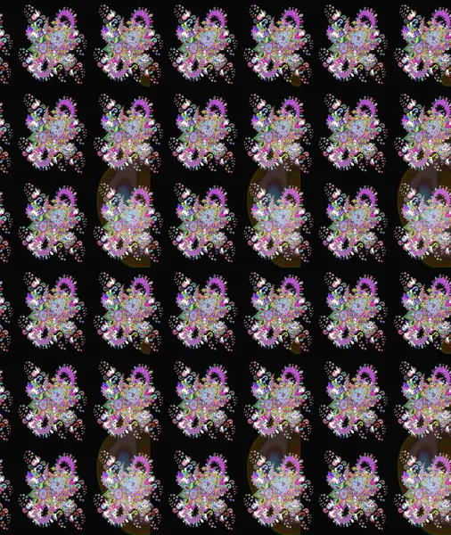 Düz Çiçek Elementleri Tasarımı. Modaya uygun kumaş deseni. Sevimli çiçek raster deseni. Renkli Yaz Teması çizim şablonu.