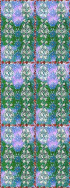 Şirin çiçekler. Satır seamless modeli. Rasterleştirme Trendy kumaş deseni.