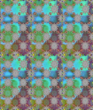 Şirin çiçek elementleri. Raster illüstrasyonu. Gri ve mavi renkte çiçekler. Çizim.