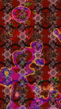 Botanik çizim kalıbı. Organik elementler. Raster deseni. Suluboya etkisi.