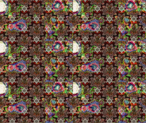 Eskiz klasiği. Raster Şirin kumaş deseni. Düz Çiçek Elementleri Tasarımı. Renkli Bahar Teması çizim şablonu.