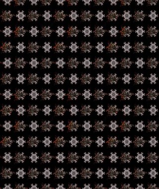 Çizim çiçek deseni duvar kâğıdı olarak kullanılabilir. Siyah renkli çiçekler. Raster illüstrasyonu.