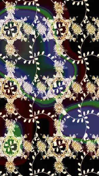 Renkli çizim kalıbı. Siyah, bej ve kahverengi renkli şirin tekstil. Raster illüstrasyonu. Çiçek arkaplan. Çiçek duvar kağıdı.