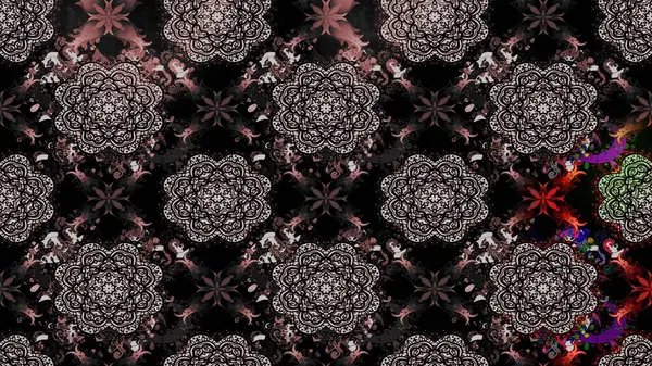 Düz Çiçek Elementleri Tasarımı. Chichi 'nin kumaş kalıbını çiz. Çiçek deseni. Raster illüstrasyonu. Renkli Bahar Teması çizim şablonu.