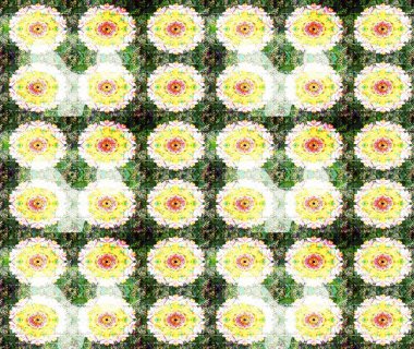 Raster çiçek desenli çiçek deseni, yapraklar, dekoratif elementler, sıçrama, lekeler, el çizimi kontur çizgileri ve Doodle çizim stili, grafik raster çizim çizimi.