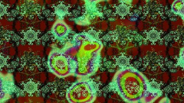 Süslü kumaş deseni. Düz Çiçek Elementleri Tasarımı. Raster illüstrasyonundaki çiçek desenli çizim. Renkli Bahar Teması çizim şablonu.