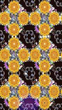 Sarı renkli vadi çiçekleri. Çiçeksel çizim kalıbının çizimi.