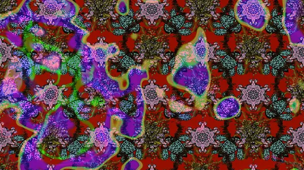 Eskiz stili kırmızı, kahverengi ve yeşil renkler. Şirin karalamalı çiçek desenli çizim. El yapımı çiçek ve bitki koleksiyonu. Raster illüstrasyonu. Raster illüstrasyonu.