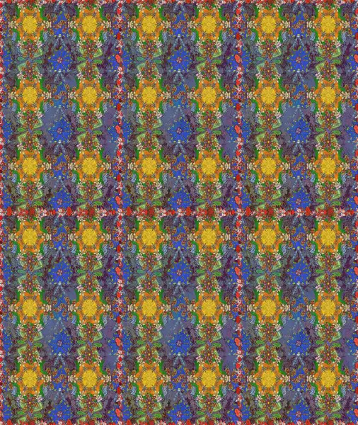 Kusursuz bir arka plan modeli. Raster illüstrasyonu. Kahverengi ve yeşil renkli yapraklı yabani çiçekler. Suluboya, elle çizilmiş.