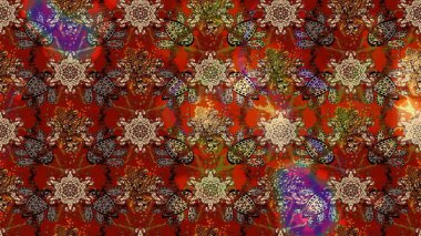 Vadinin çiçekleri kahverengi, kırmızı ve bej renklerinde. Çiçeksel çizim kalıbının çizimi.