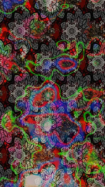 Raster deseni. Raster illüstrasyonu. Gri renklerde bahar çiçekleri. Patlayan çiçekler soyut yerleştirilmiş.