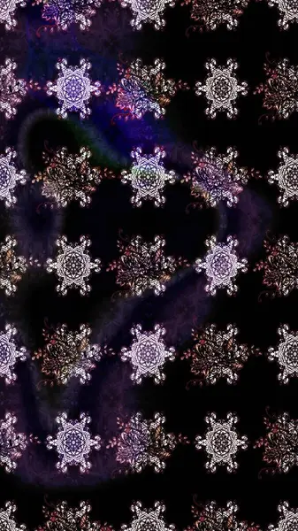 Çok renkli, zarif küçük çiçekler ve siyah renkli komik böcekler, raster desen, illüstrasyon..