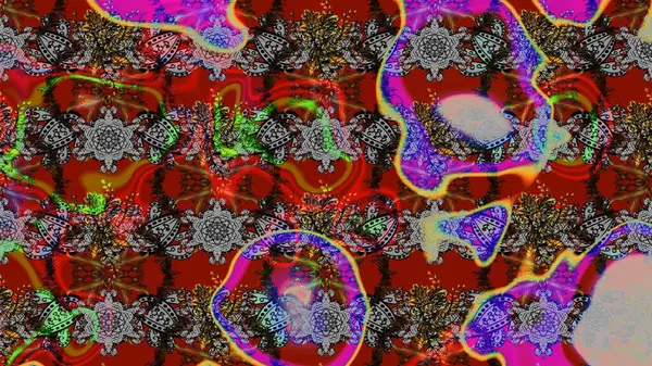 Renkli Bahar Teması eskiz kalıbı. Gri, kırmızı ve kahverengi renkte çiçekler. Düz Çiçek Elementleri Tasarımı. Sevimli çiçek raster deseni.